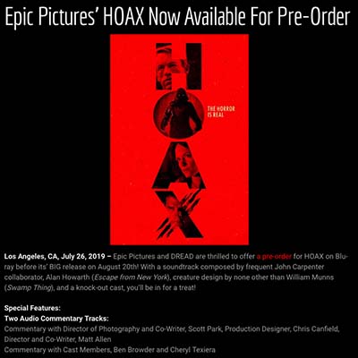Epic Pictures’ HOAX Now Available For Pre-Order